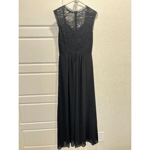 Miusol Women's black Formal Floral Lace Evening Party Maxi Dress size Medium